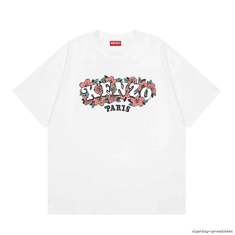 KENZO Floral Collection Street Style White Short-sleeve T-shirt