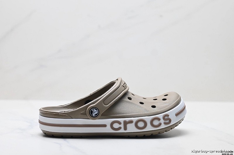 Khaki Crocs clogs
