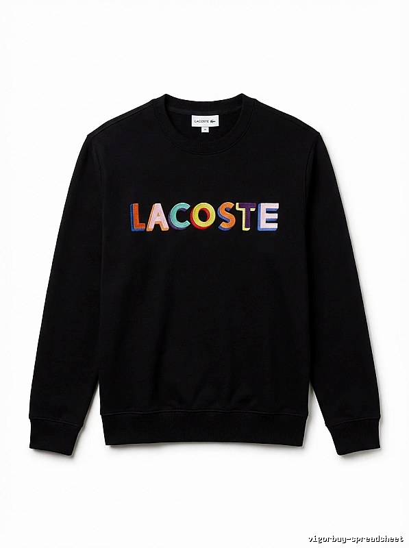 Lacoste Colorful Letter Style Black Sweatshirt