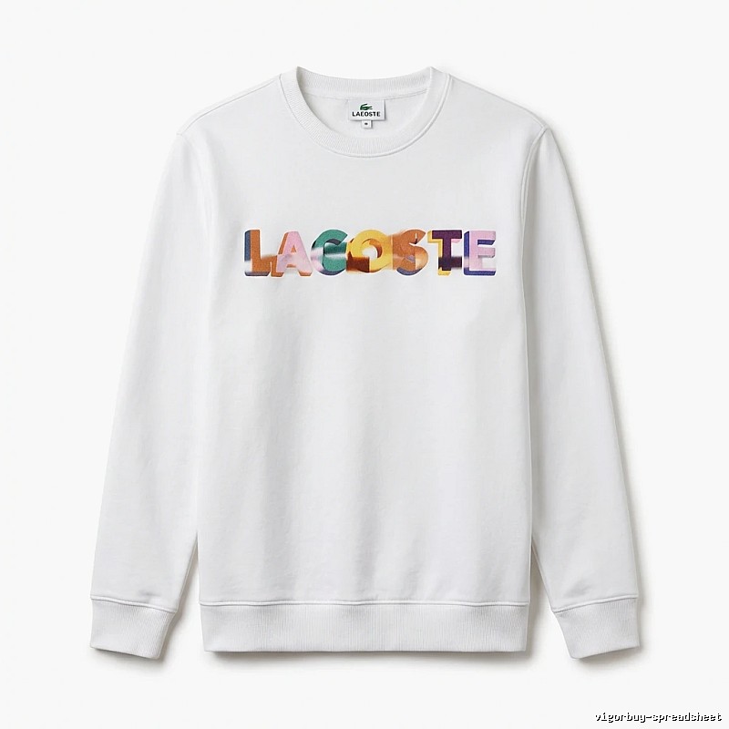 Lacoste Colorful Letter Style White Sweatshirt