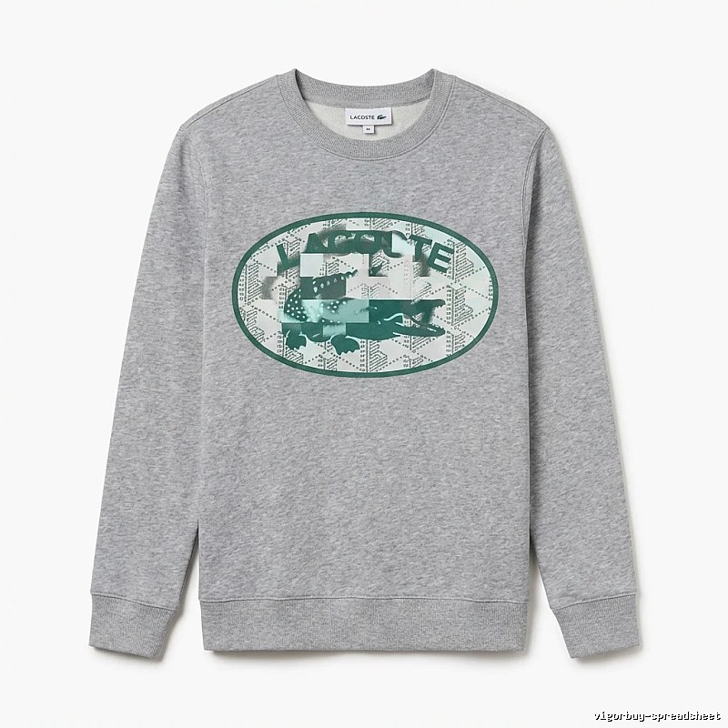 Lacoste retro-style grey sweatshirt