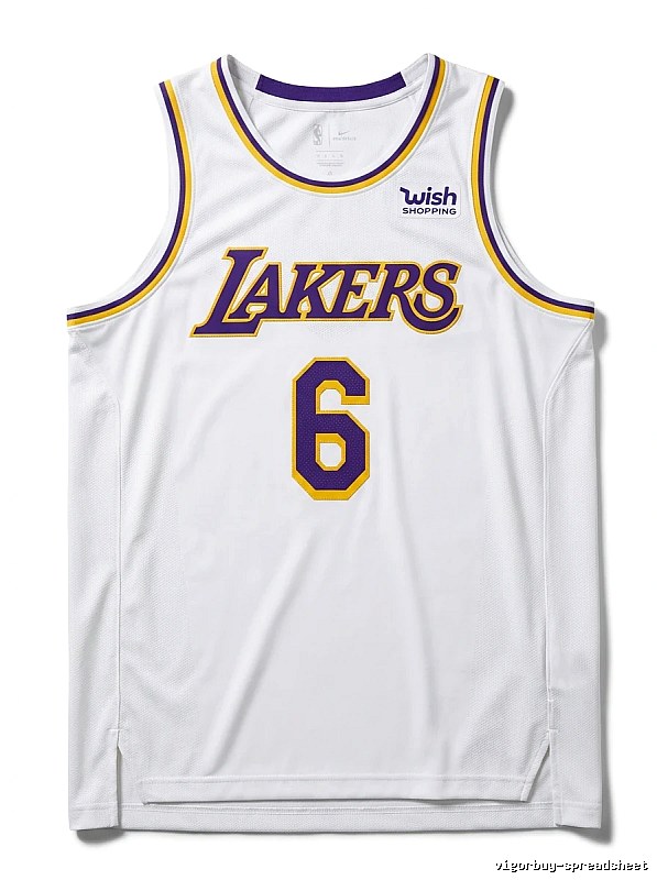 LBJ Lakers No. 6 white jersey