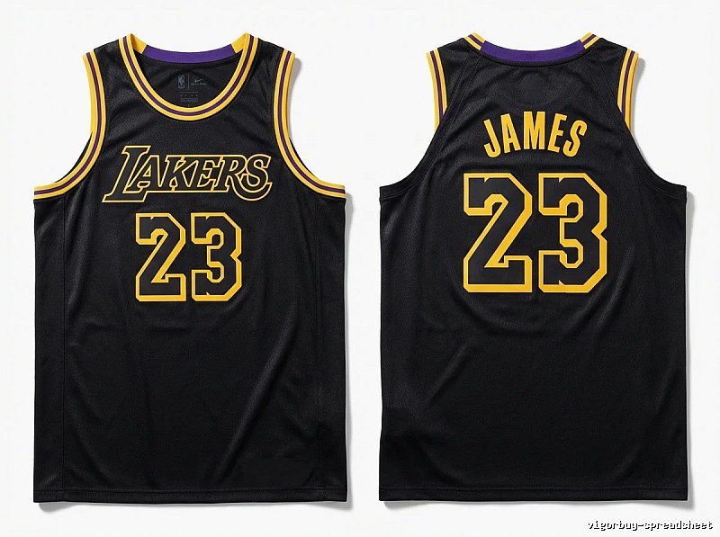 LBJ's No. 23 black jersey of the Lakers.
