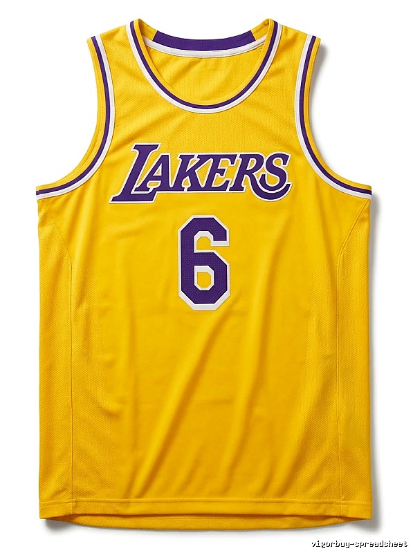 LBJ's No. 6 yellow jersey of the Lakers.