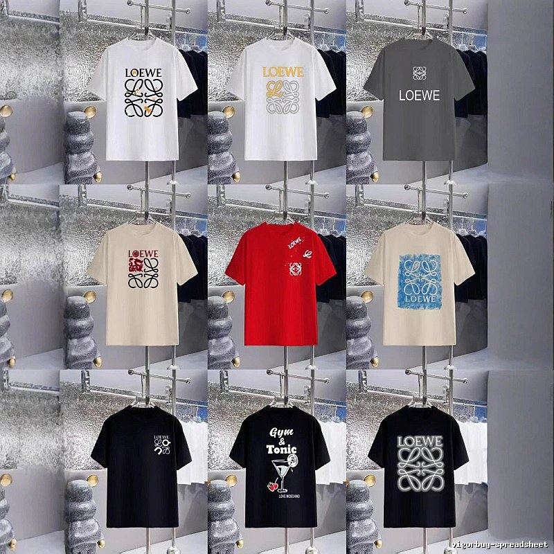 LOEWE Classic Print Minimalist Casual Multi-color Short-sleeve T-shirt