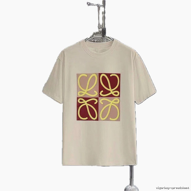 LOEWE Logo Collection Casual Style Beige T-Shirt