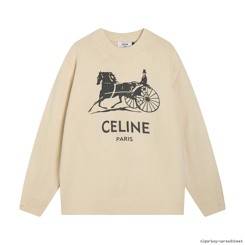 Logo Knit Sweater for School Runs in CELINE Style