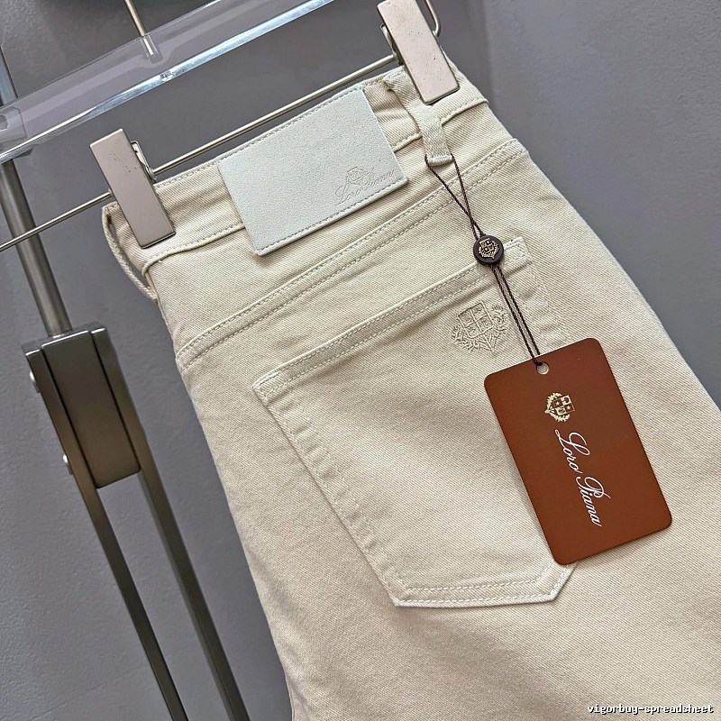 Loro Piana Leather Hang Tag And Refined Straight Fit Premium Casual Pants for streetwear