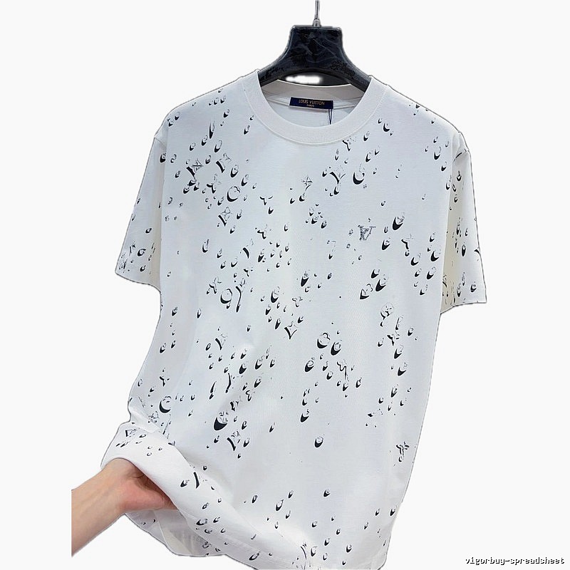 Louis Vuitton All-over Print Casual Style White Short-sleeve T-shirt