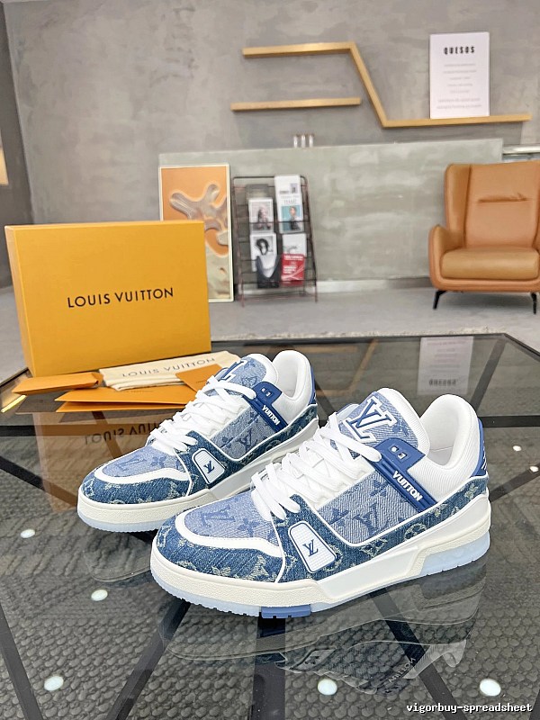 Louis Vuitton Blue Low-top Sneaker with Blue White Low-top on Shop for Streetwear Looks