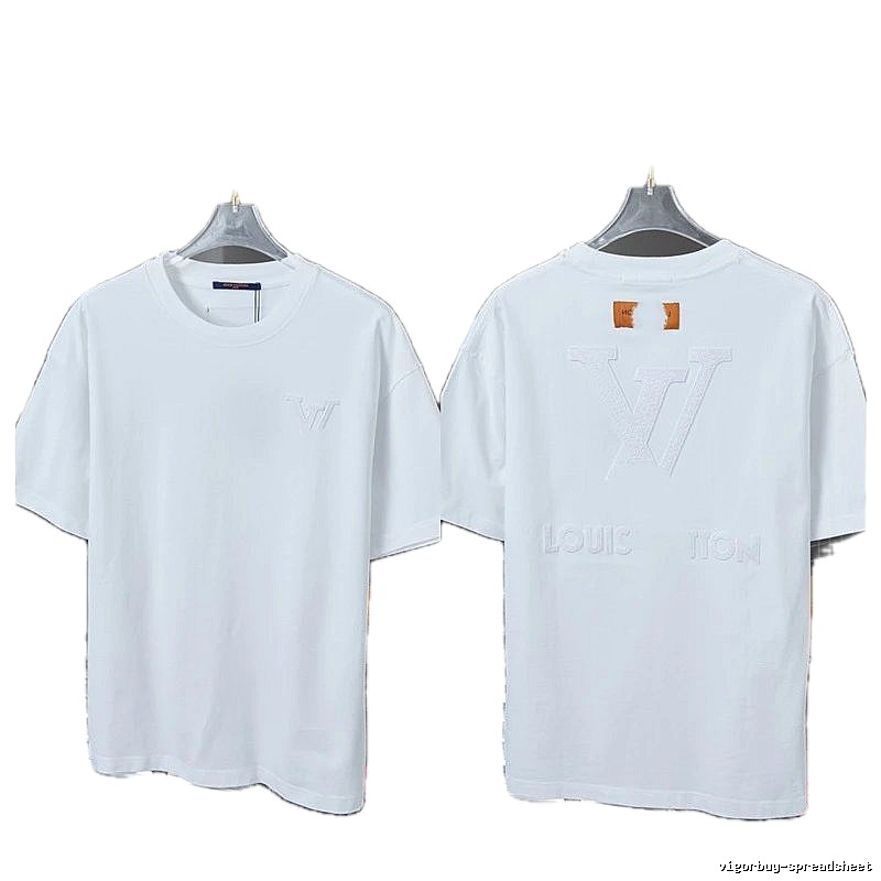 Louis Vuitton Embossed Light Luxury Style White Short-sleeve T-shirt
