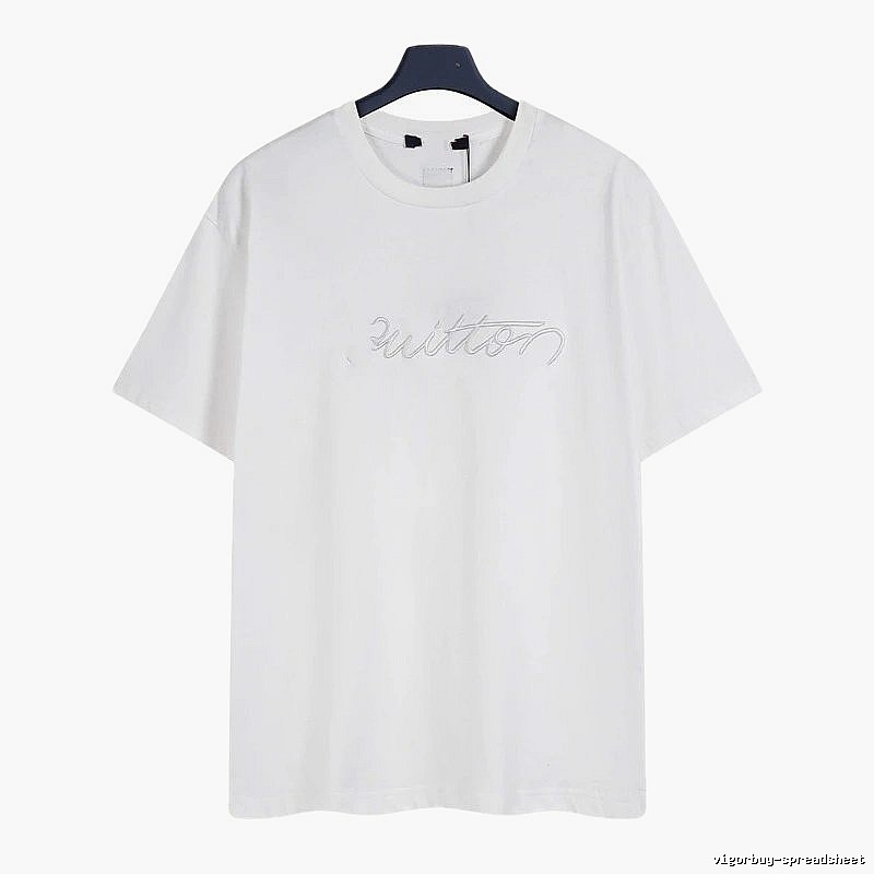 Louis Vuitton Embroidered Minimalist Style White Short-sleeve T-shirt