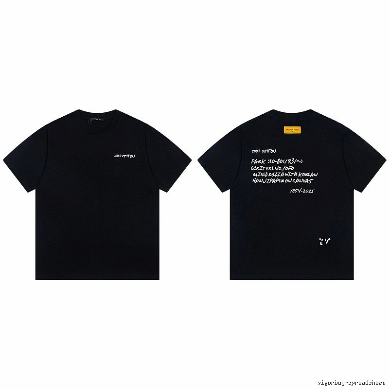 Louis Vuitton Graffiti Street Style Black Short Sleeve T-Shirt