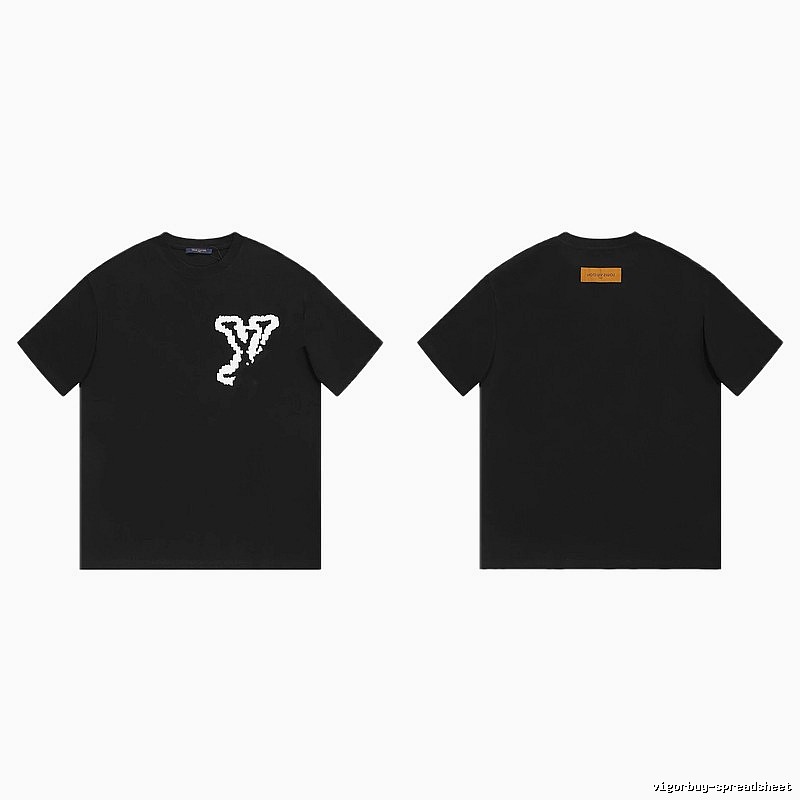 Louis Vuitton Graffiti Trend Style Black T-shirt