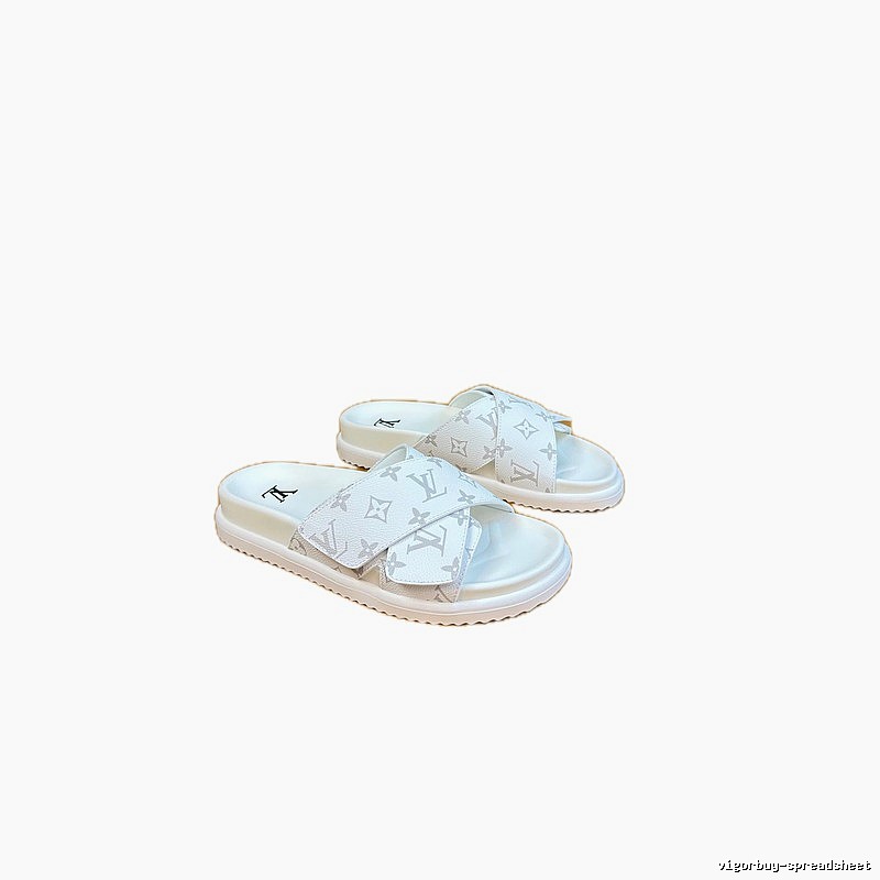 Louis Vuitton Monogram Casual Style White Slides