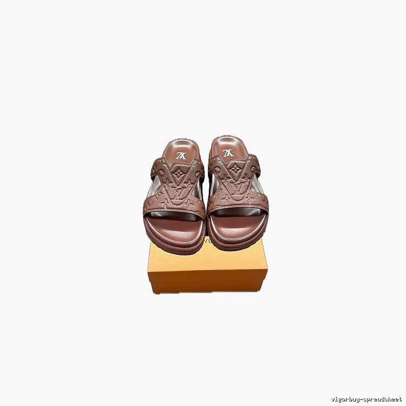 Louis Vuitton Monogram Light Luxury Style Brown Slippers