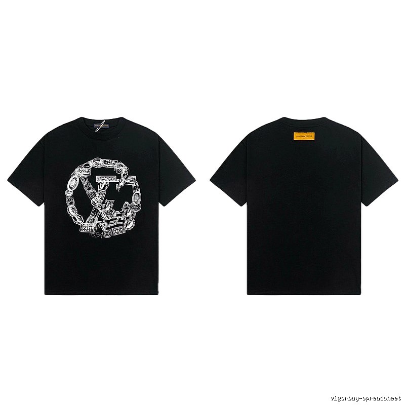 Louis Vuitton Printed Trendy Style Black Short-sleeve T-shirt