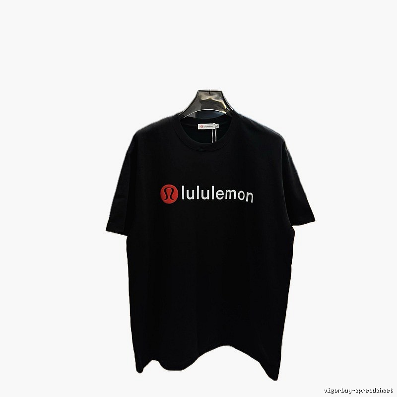 lululemon Printed Casual Style Black Short-sleeve T-shirt