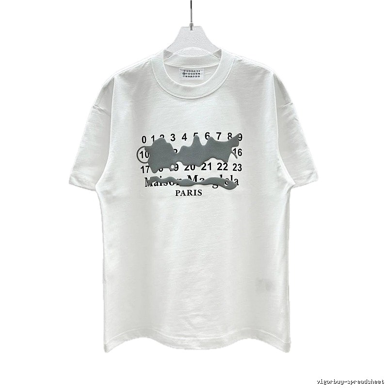 Maison Margiela Digital Graffiti Street Style White T-Shirt