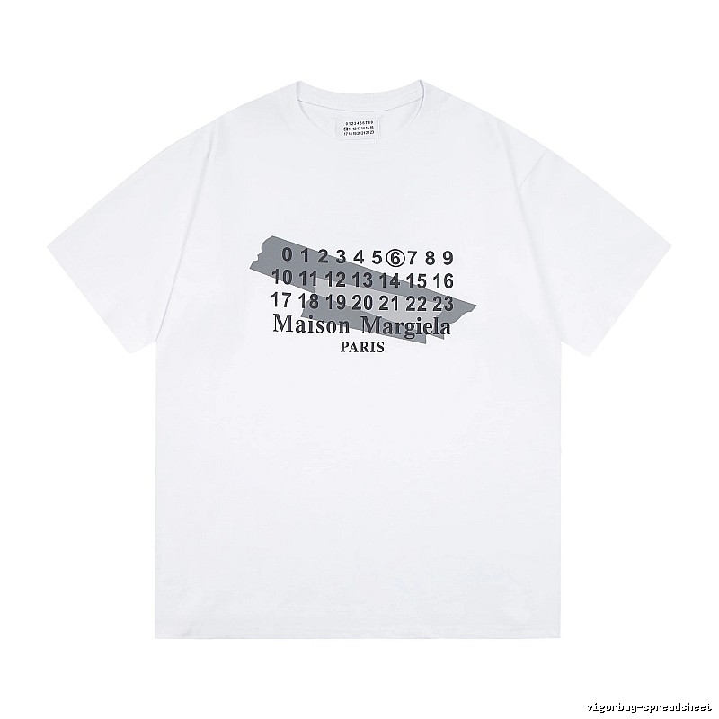Maison Margiela Digital Print Cool Trendy White T-shirt