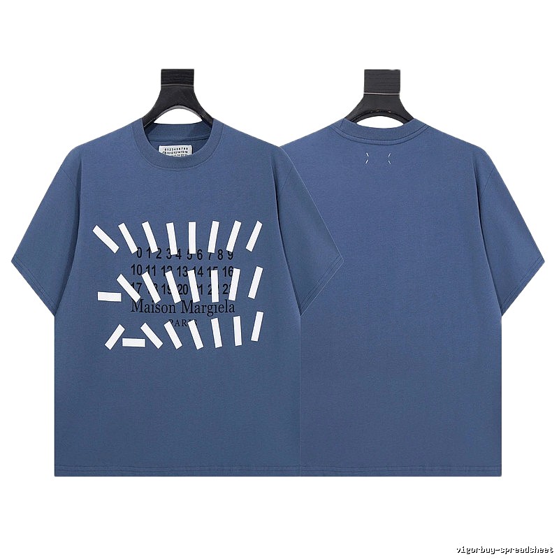 Maison Margiela Digital Print Street Style Grey-blue T-shirt