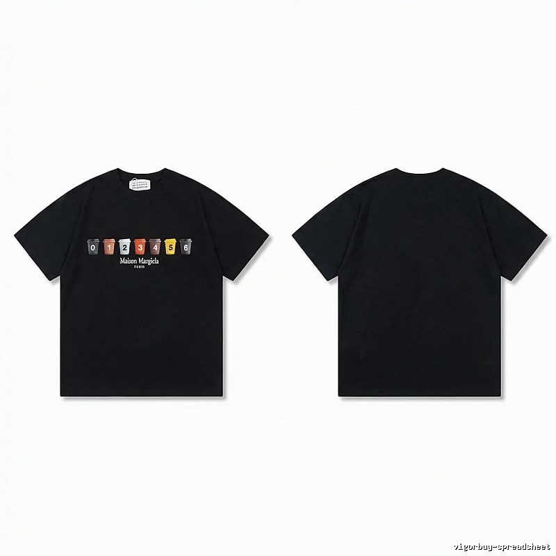 Maison Margiela digital print style black T-shirt