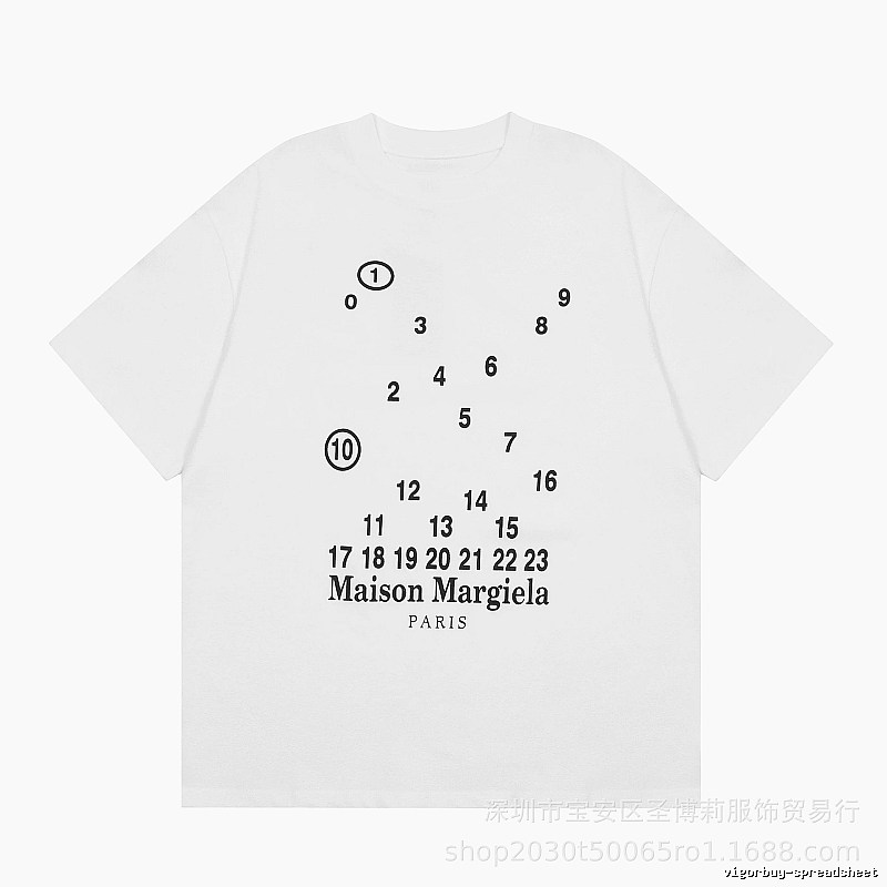 Maison Margiela Digital Print Trendy Cool Style White T-Shirt