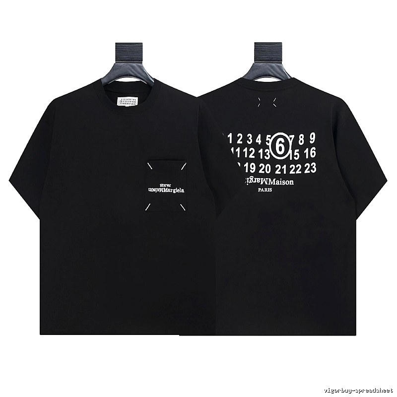 Maison Margiela MM6 Digital Streetwear Black Short Sleeve T-shirt