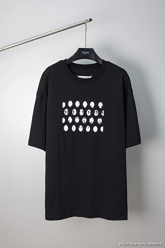 Maison Margiela Numeric Trendy Cool Style Black Short Sleeve T-Shirt