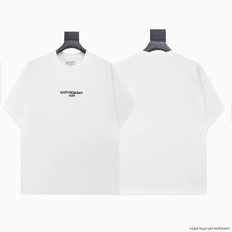 Maison Margiela Reverse Embroidered Minimalist Style White T-Shirt