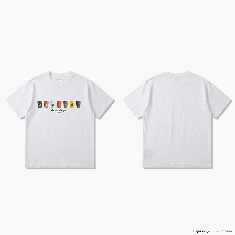 Maison Margiela short-sleeved white T-shirt with digital printing