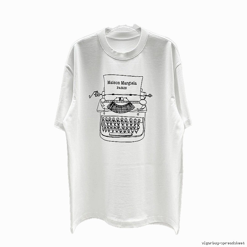 Maison Margiela Vintage Typewriter Style White T-Shirt
