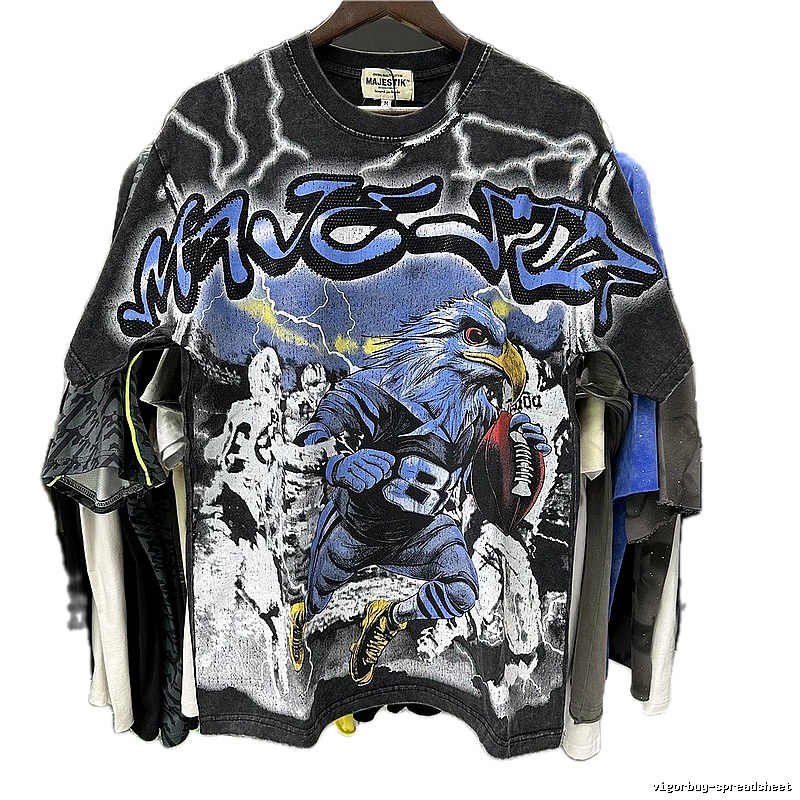 MAJ Flying Eagle American Vintage Distressed Black Short Sleeve T-Shirt