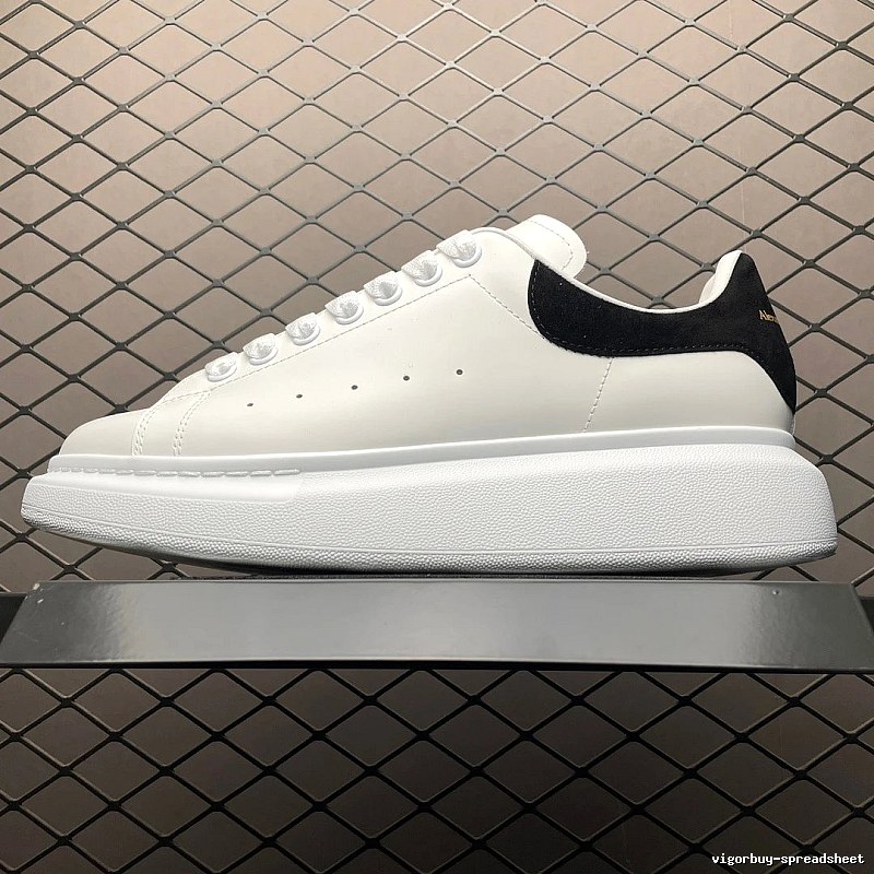 McQueen White and Black Oversized Sneakers with Wide Cupsole