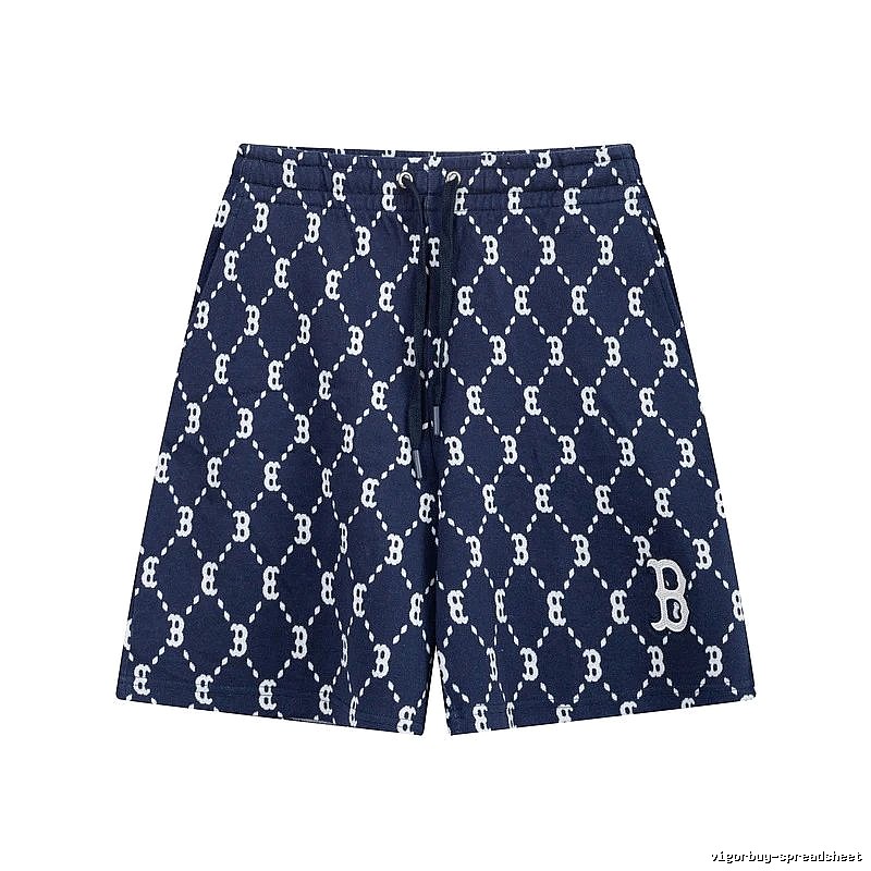 MLB full-print style navy blue shorts