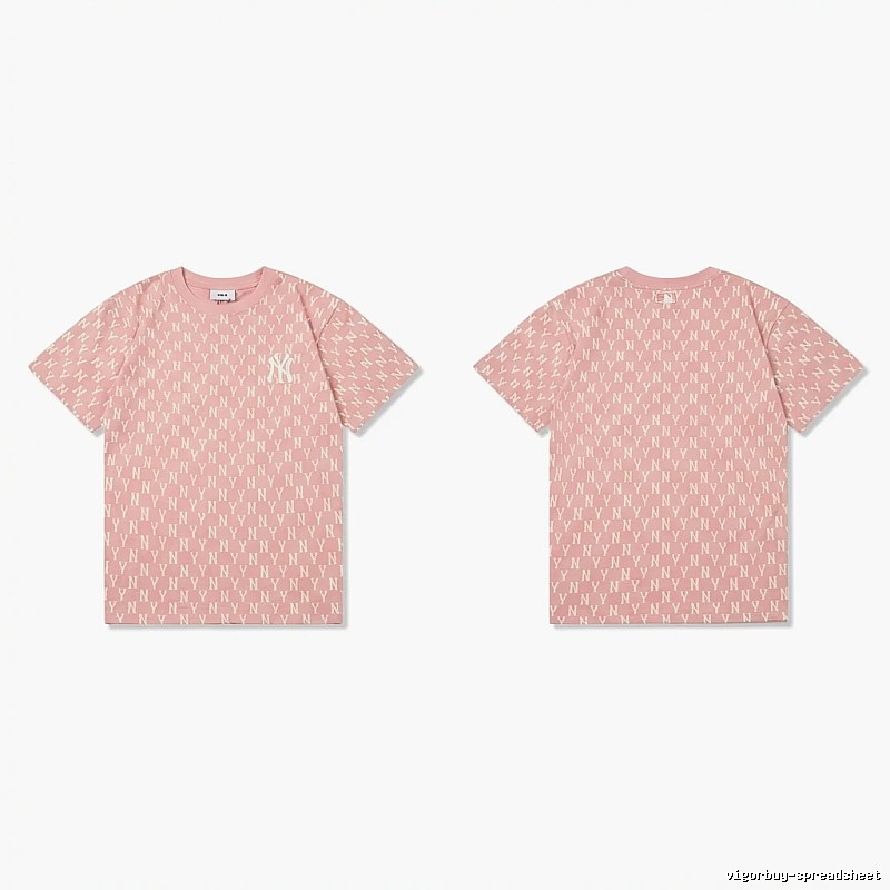 MLB full - print style pink T - shirt