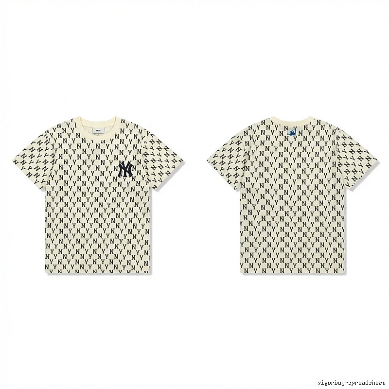 MLB full-print trendy style white T-shirt