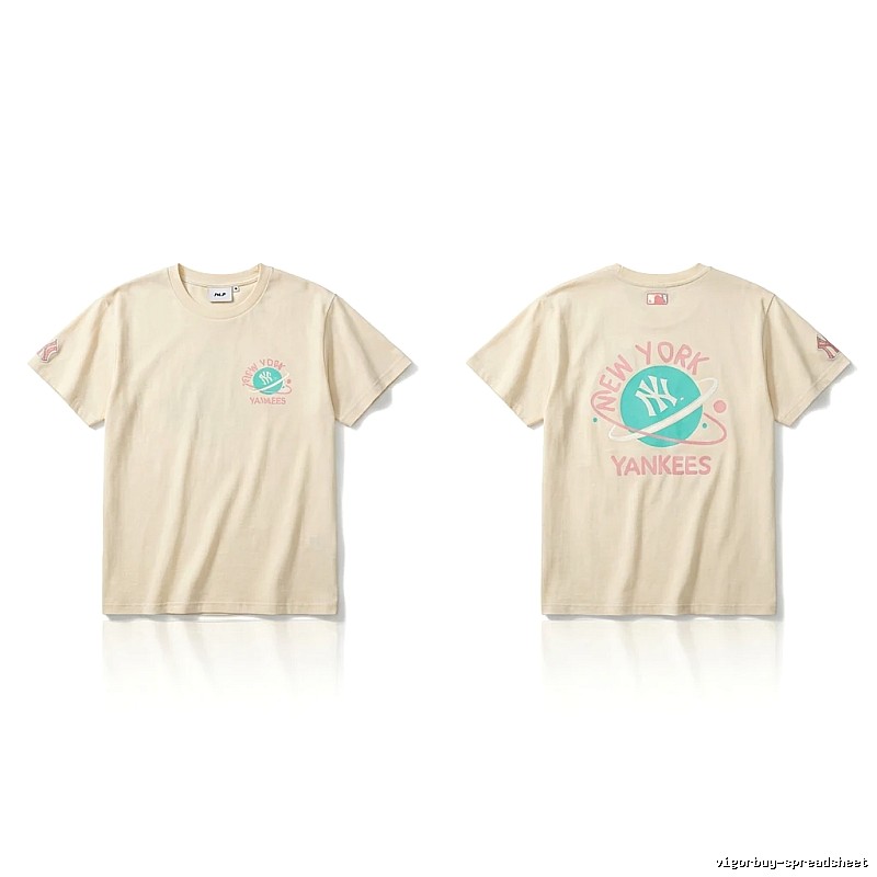 MLB New York Yankees trendy brand beige T-shirt