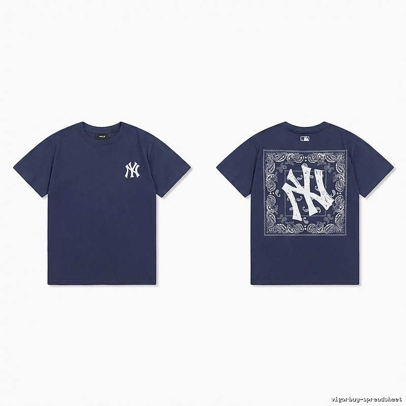 MLB Printed Trendy Style Navy Blue T-shirt