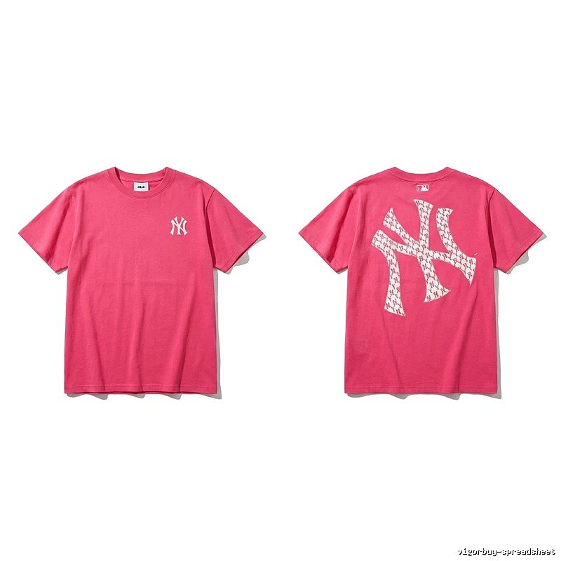 MLB Trendy Brand Print Style Rose Red T-shirt