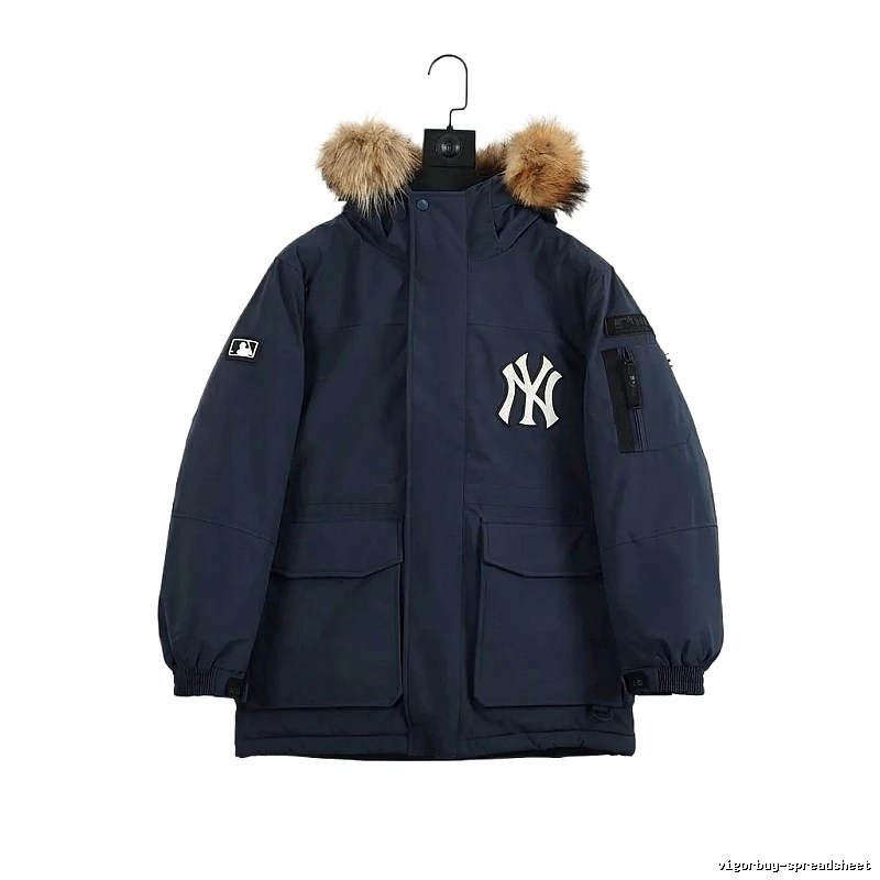 MLB workwear style navy blue down jacket