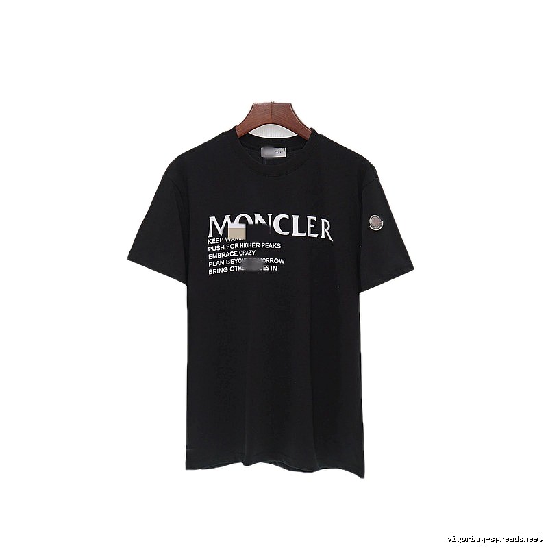 Moncler Alphabet Print Casual Style Black T-shirt