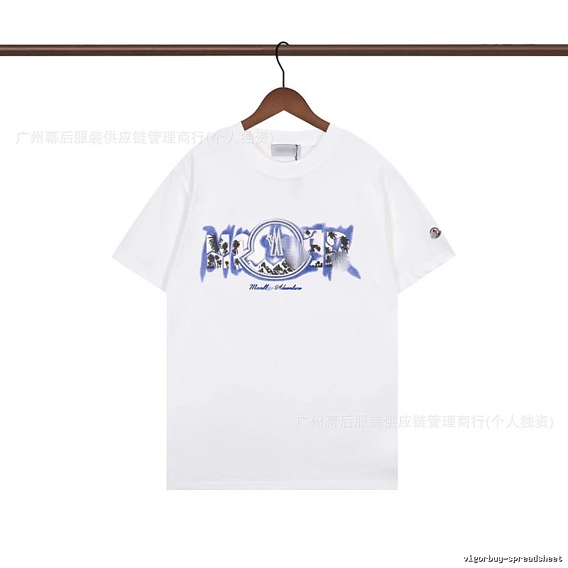 Moncler Casual Printed White Short-sleeve T-shirt