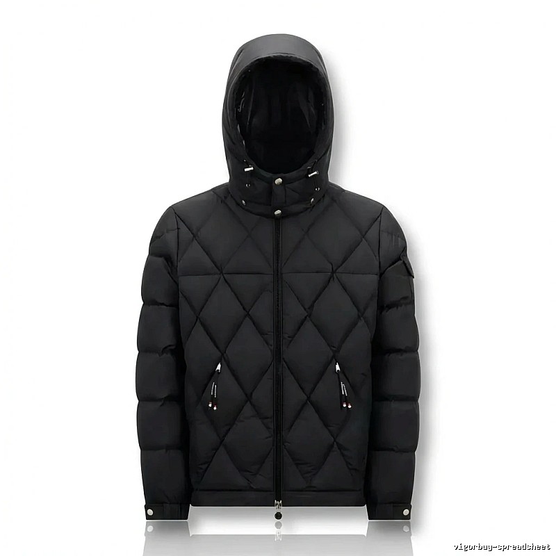 Moncler diamond-check trendy and cool style black down jacket