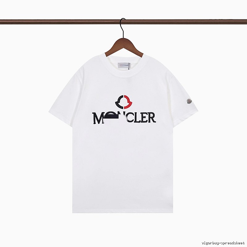 Moncler Embroidered Casual Style White T-Shirt