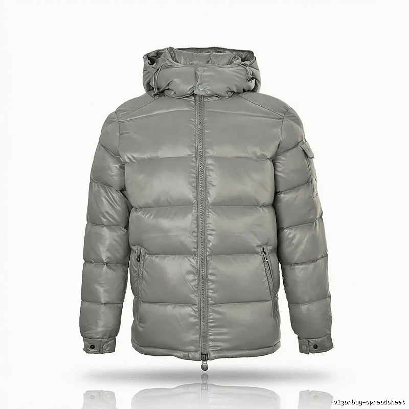 Moncler hooded fashionable grey down jacket