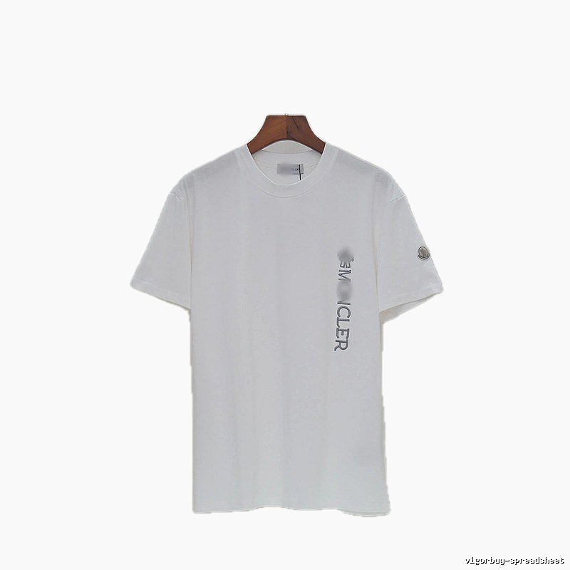 Moncler Letter Print Casual Style White T-Shirt