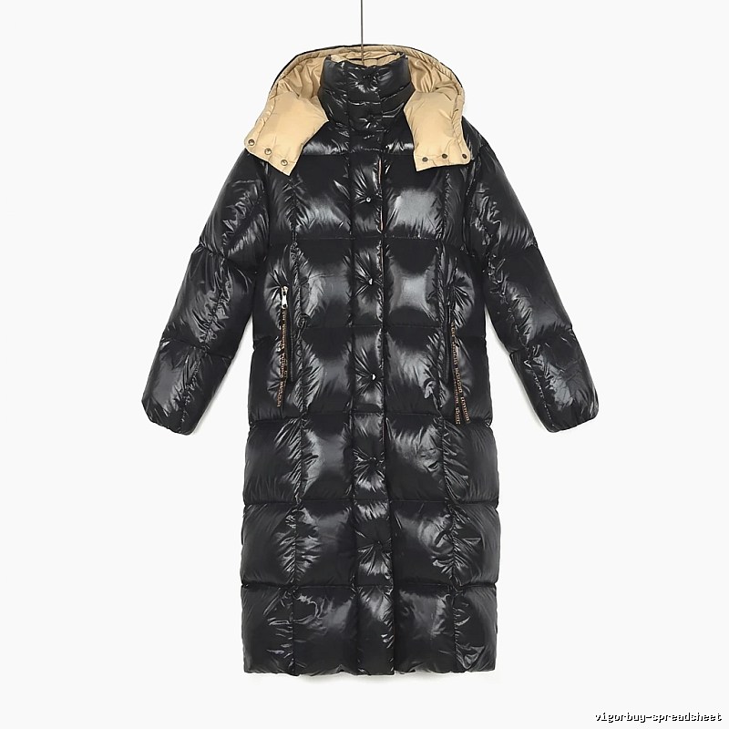 Moncler long black down jacket
