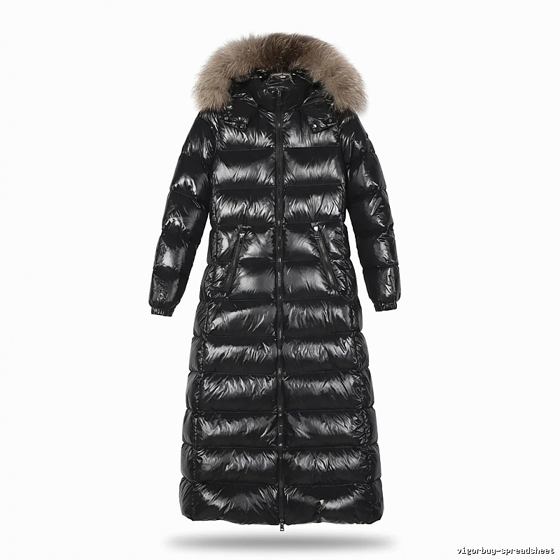 Moncler long shiny black down jacket