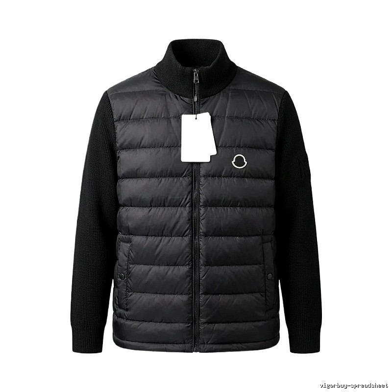 Moncler patchwork fashionable black coat